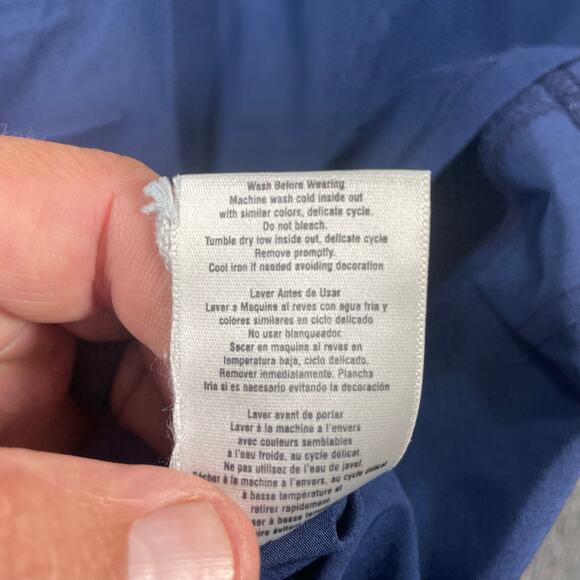 Elle Mock Wrap Scrub Top Women's Medium Blue Zip Pocket Medical Nursing - Picture 9 of 12